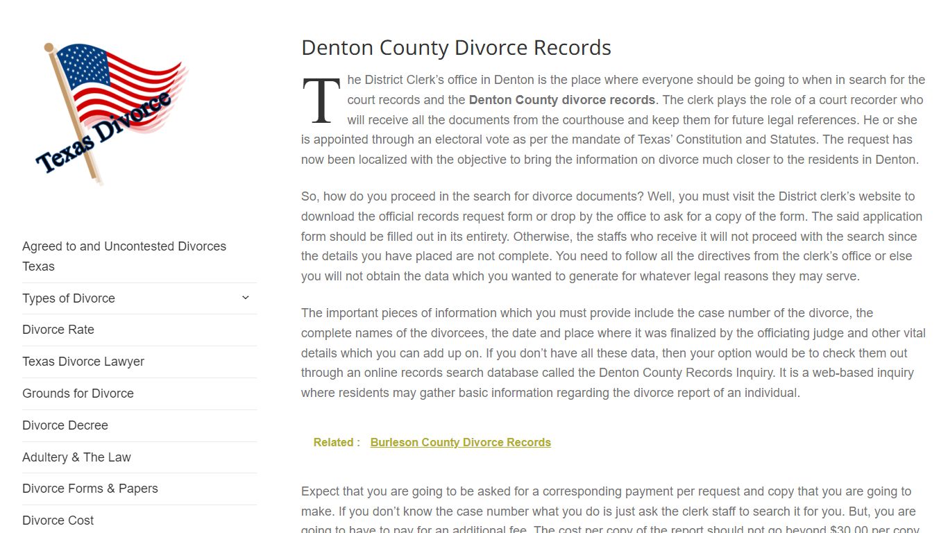 Denton County Divorce Records – Divorce in Texas